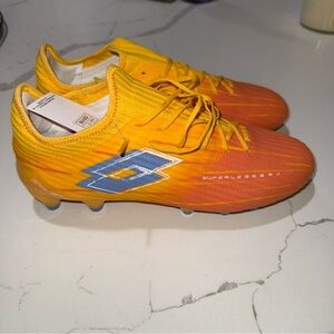 Lotto Men’s Solista 200 IX FG Size 7.5 Orange/Yellow |221353-CX3|